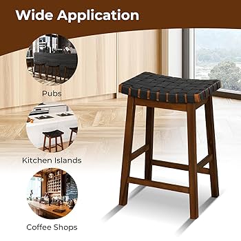 ★最後の1脚★本革スツール～Woven leather stool～ 本革スツール～Woven leather stool～ Amazon.com: Bonzy Home 28